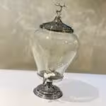 EMBICO  ام بی کو  کلمن کمر باریک  شیشه ترک نقره ای گل و گوزن  9624