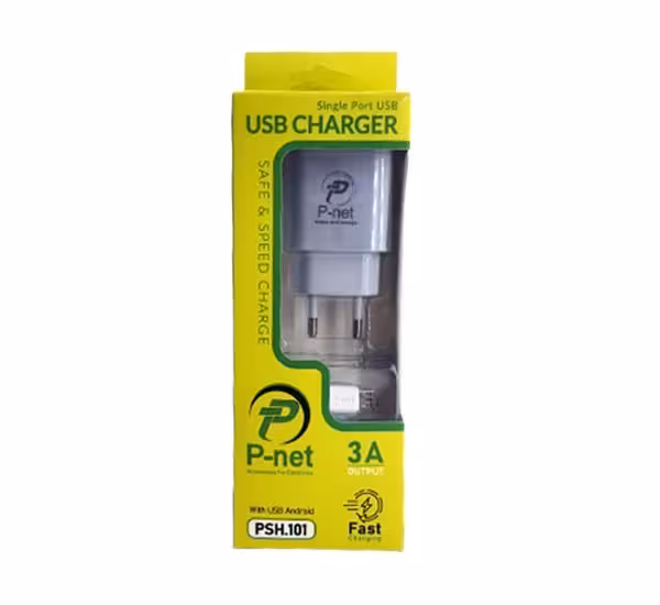 شارژر دیواری موبایل و تبلت اندروید پی نت PSH-101 با کابل MicroUSB
