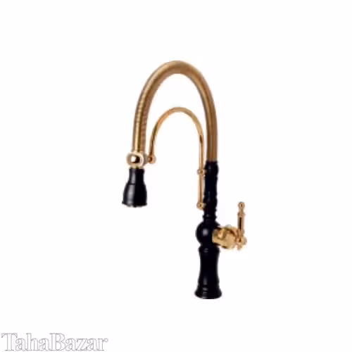 شیرظرفشویی مدل بیزانس فنری مشکی طلایی