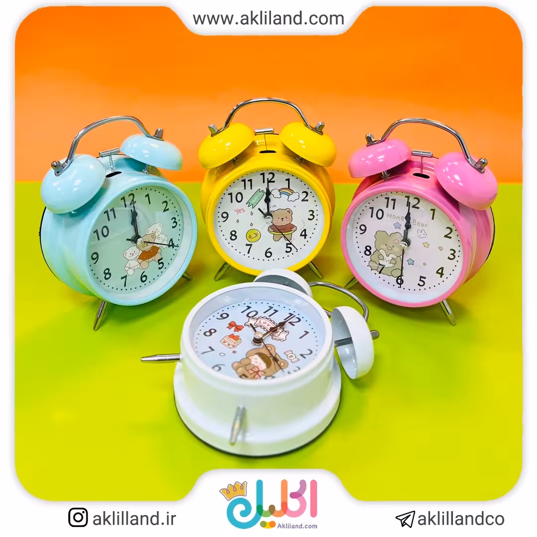 ساعت زنگ دار رومیزی دختر خرسی