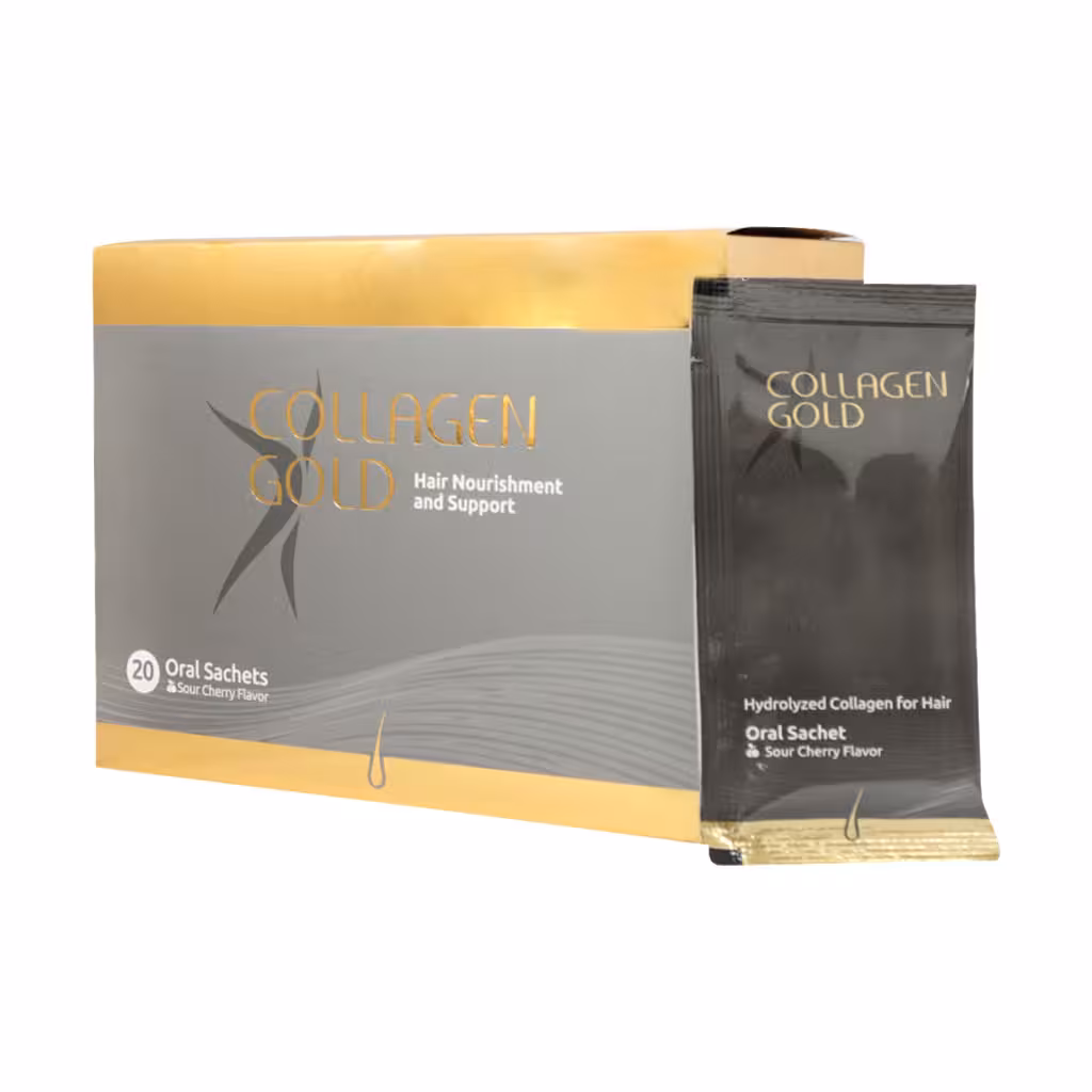 ساشه کلاژن گلد مو و ناخن آدریان 20 عدد Adrian Colagen Gold Hair Nourishment And Support 20 Oral Sachets