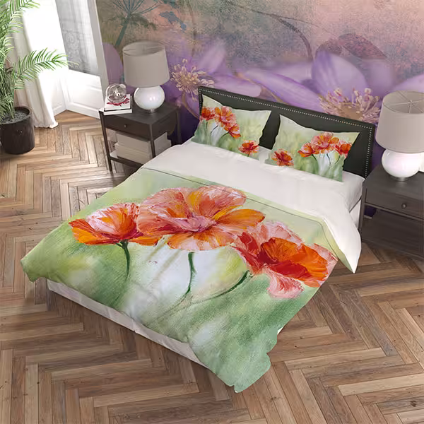 ست روتختی گل‌دار دو نفره دستیکور مدل N297