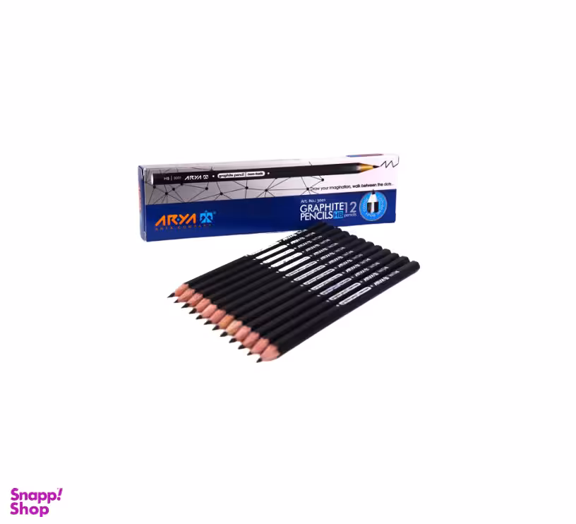 مداد مشکی آریا (Arya) بسته 12 عددی