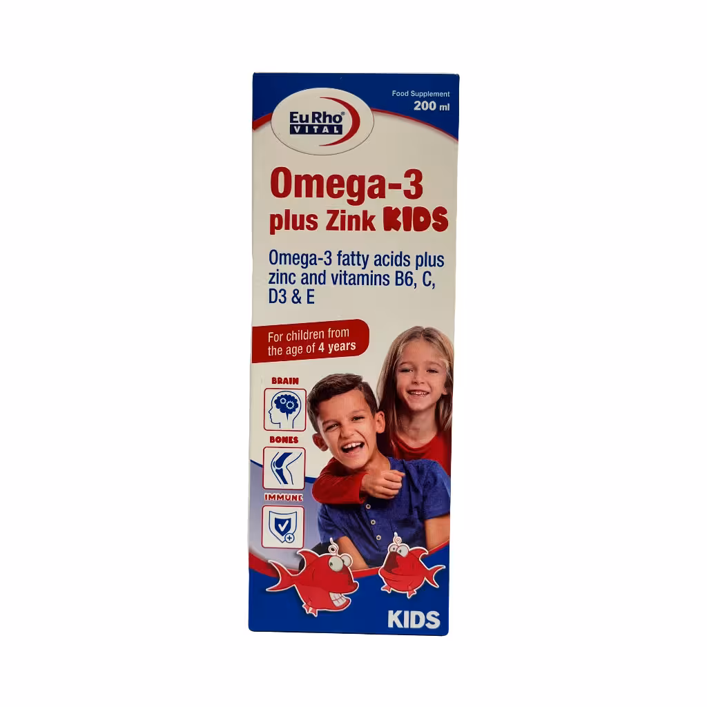 Omega Plus Zink Kids  Eurho Vital امگا3 پلاس زینک کیدز یوروویتال