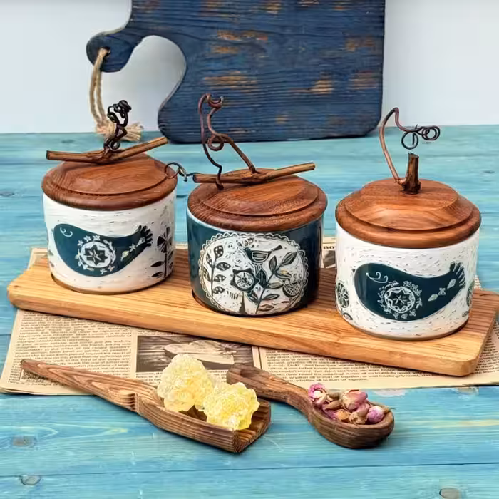 ست بانکه کوچک با سینی یکپارچه مهر طرح یک