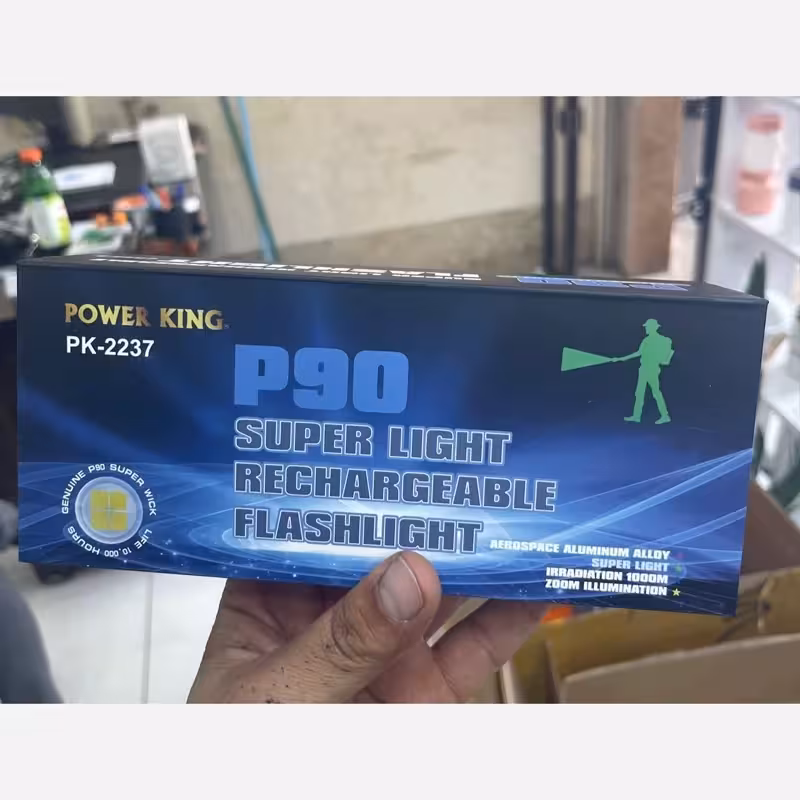 چراغ قوه فلزی پرقدرت پاورکینگ P90 جنس درجه یک POWER KING PK-2237