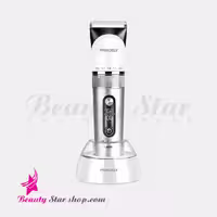 ماشین اصلاح سر و صورت حرفه ای دیجیتال با پایه شارژ پرینسلی مدل PR470AT سفید