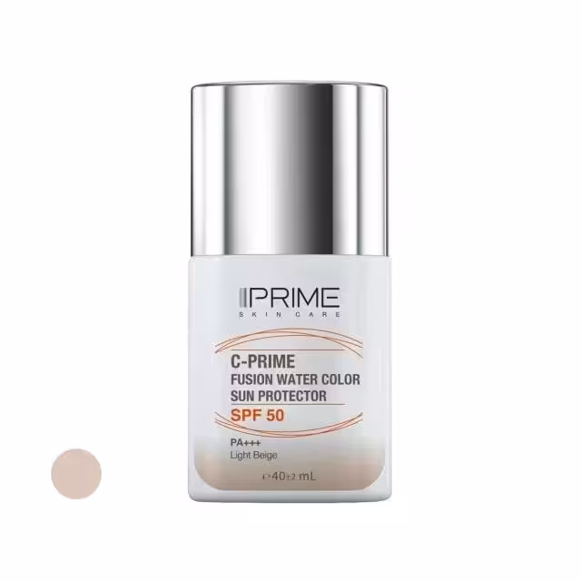 فلوئید ضد آفتاب رنگی پریم SPF50 مدل Fusion Water بژ روشن حجم 40 میلی لیتر