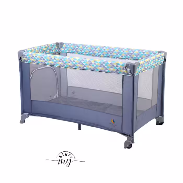 تخت و پارک بازی کودک مجهز به 2 چرخ برای جابجایی آسان مدل 125CM