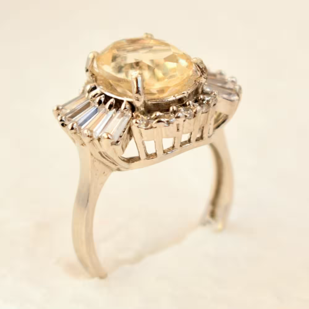 انگشتر نقره زنانه سیترین اصل و درشت آقابزرگ کد 621