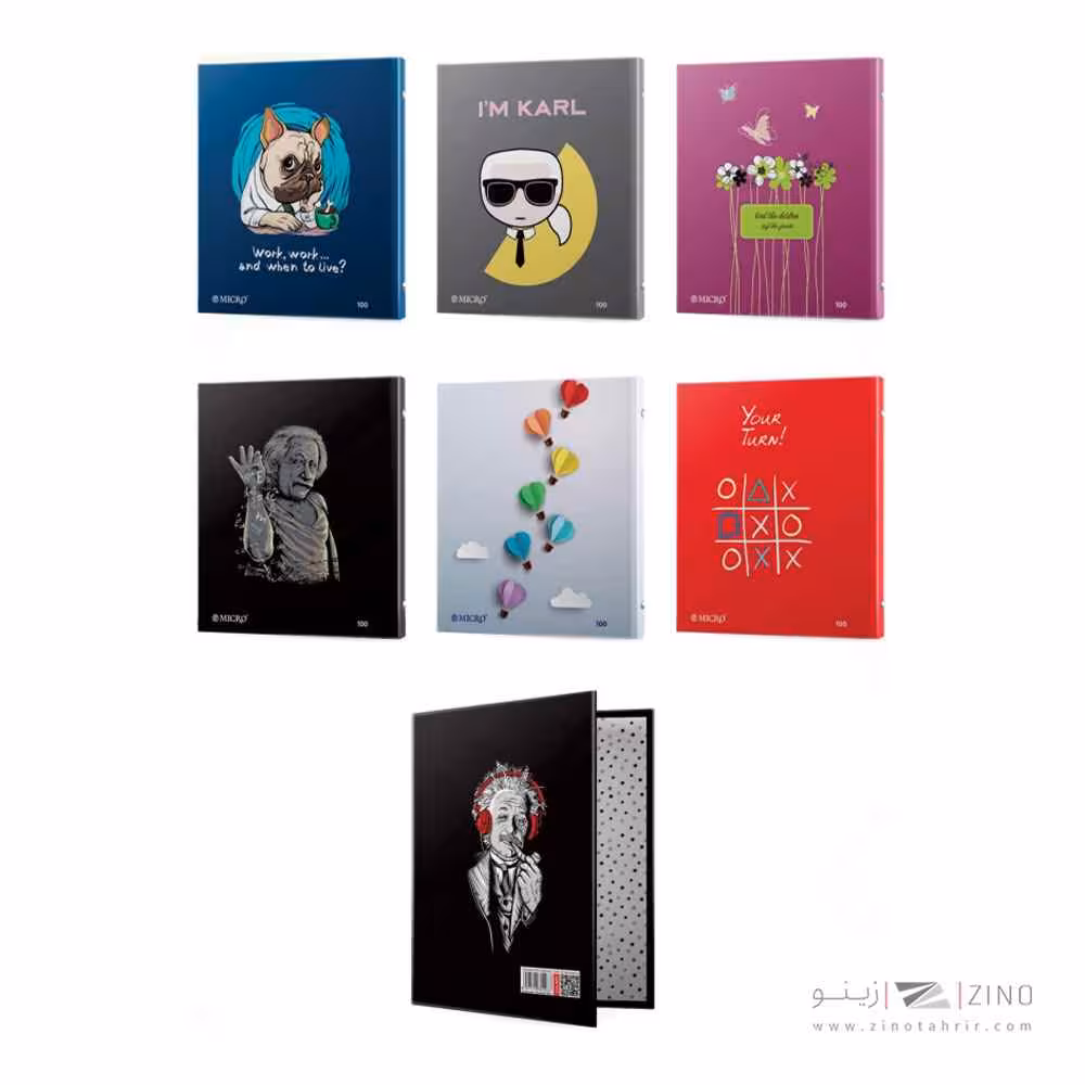 دفترکلاسوری20حلقه100برگ قفل پلاستیک کلاسیک میکرو کدA22