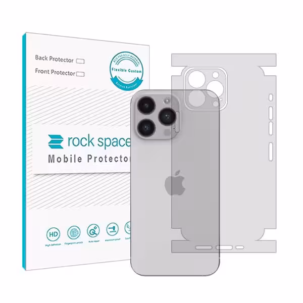 گلس محافظ پشت گوشی آیفون 14 pro مدل نانو هیدروژل شفاف برند راک اسپیس سایز M کد 23650