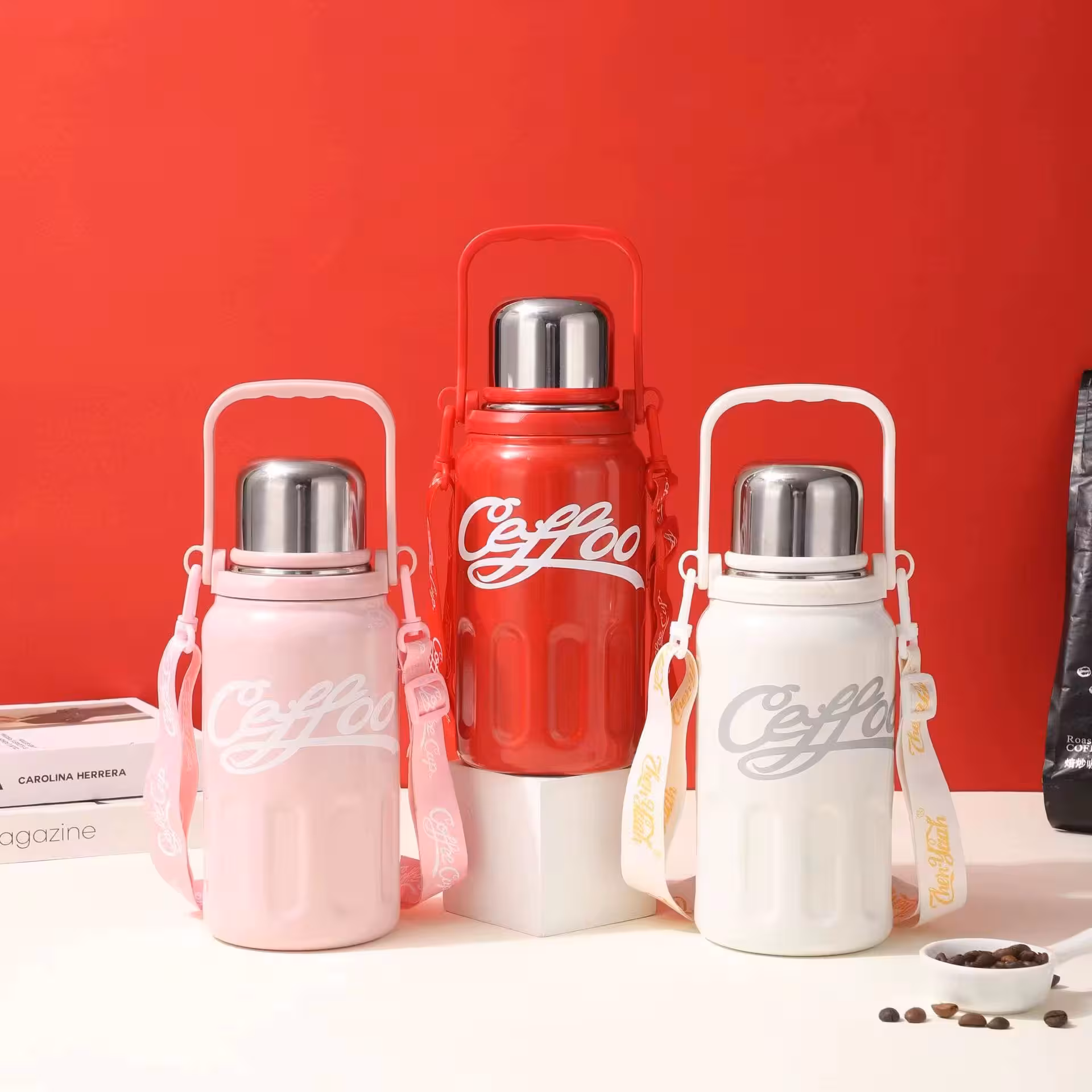 فلاسک مدل Coffee cup طرح کوکا کولا | گنجایش 800 میلی‌لیتر