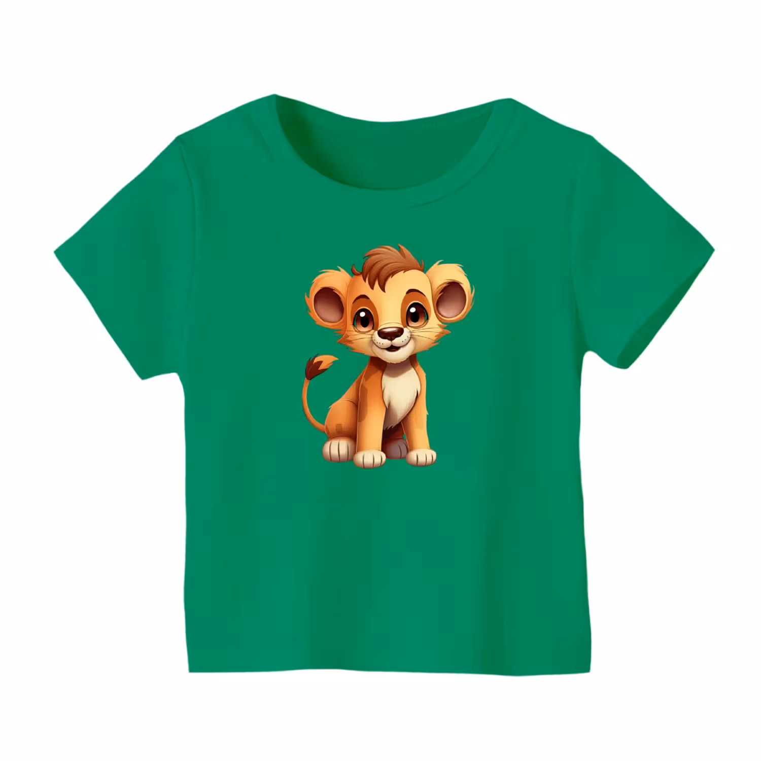 تی شرت آستین کوتاه بچگانه مدل شیر کد 6 رنگ سبز