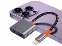 مبدل لایتنینگ به لایتنینگ و درگاه صدا ویوو Wiwu LT08 Lightning To Lightning &amp;amp; 3.5mm Audio Converter