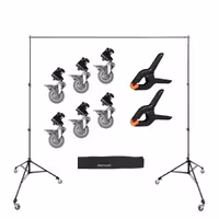 کیت سه پایه پرتابل پرده فون چرخ دار   گیره نگهدارنده فون