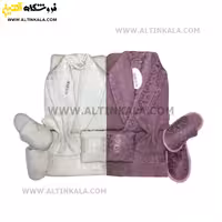 سرویس حوله عروس و داماد 12تکه یقه ابریشم برند MARIBOR