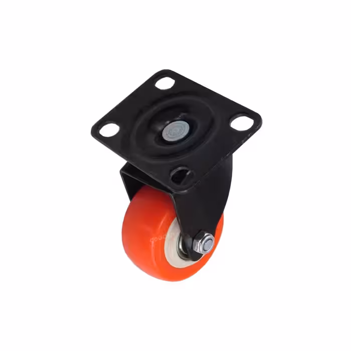 چرخ نارنجی قطر 50 میلی متر کفی گردان بدون ترمز ابتکار نوین مدل لوتوس