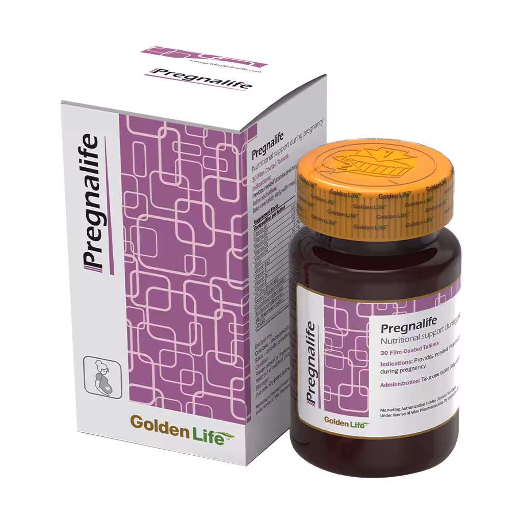 قرص روکش دار مولتی ویتامین مینرال بارداری پرگنالایف گلدن لایف 30 عدد