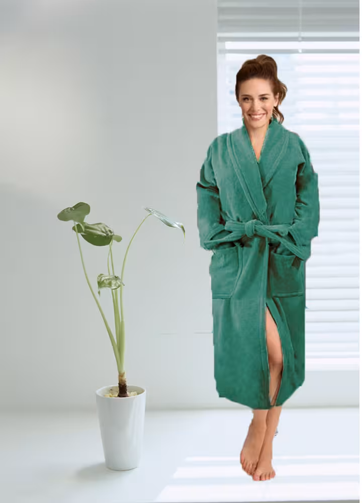 حوله تن پوش طرح ساده دو رو نخ رنگ زیتونی