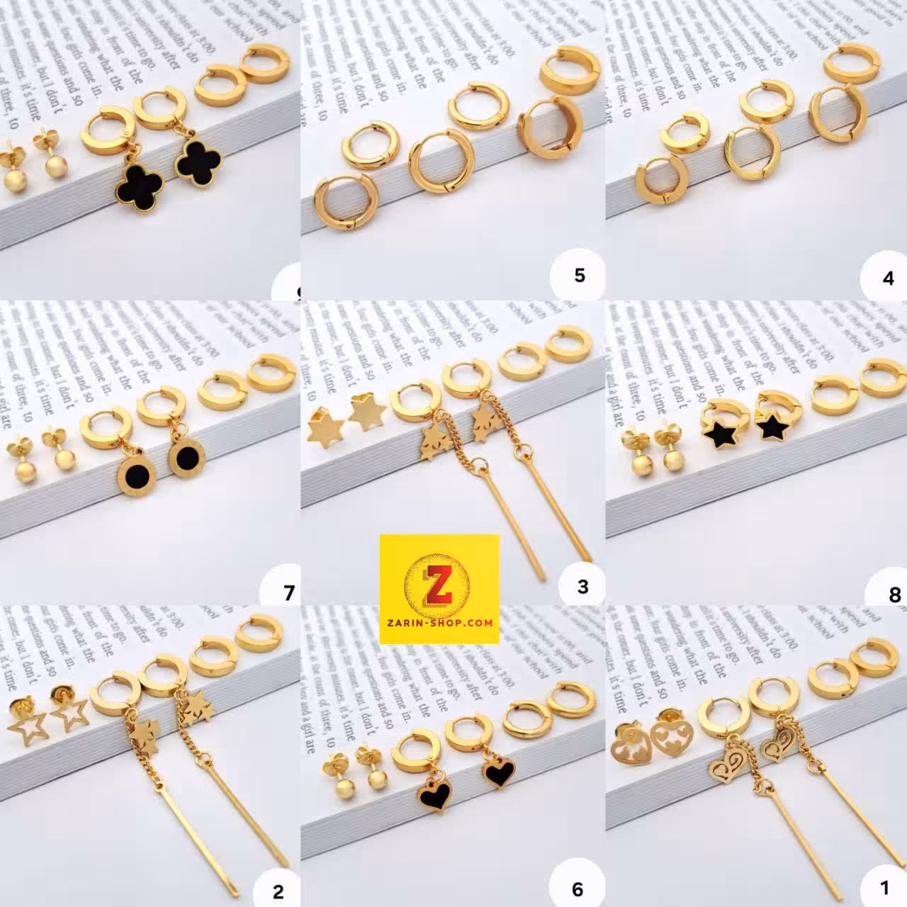 پک گوشواره 3 تایی استیل کد352
