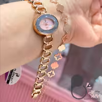 ست ساعت و دستبند رزگلد