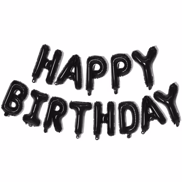 بادکنک فویلی هپی 13 تکه مشکی