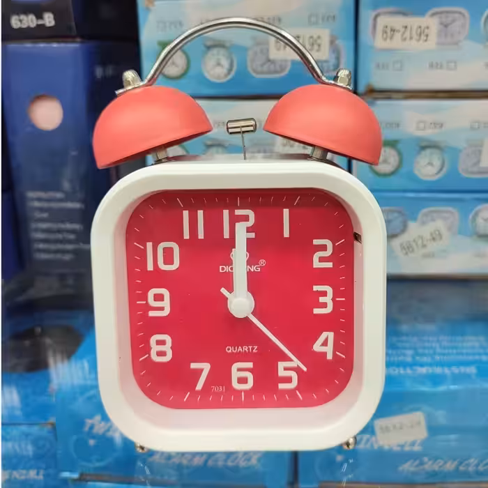 ساعت رومیزی آرامگرد فانتزی زنگدار چراغدار آرام گرد ( زنگ دار ) ( خرید عمده و تک ساعت رومیزی گناوه مارکت )12