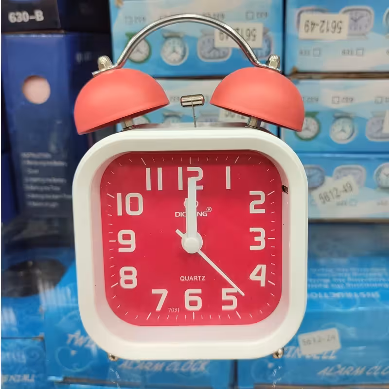 ساعت رومیزی آرامگرد فانتزی زنگدار چراغدار آرام گرد ( زنگ دار ) ( خرید عمده و تک ساعت رومیزی گناوه مارکت )12