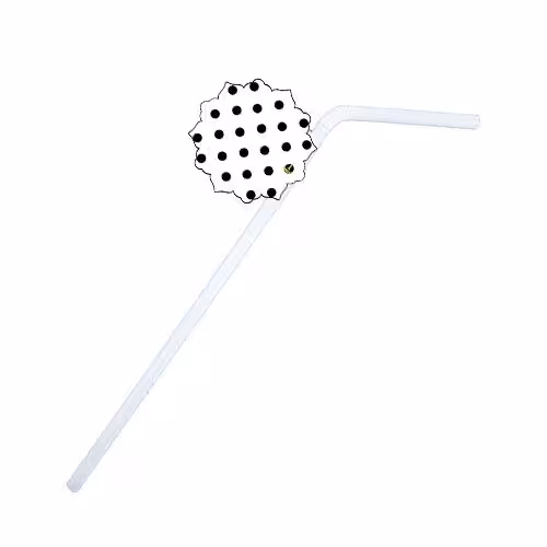 نی نوشابه تم تولد خالدار سفید