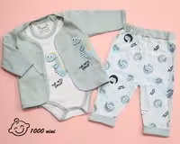 ست 3 تکه طرح دایناسور سبز آرین