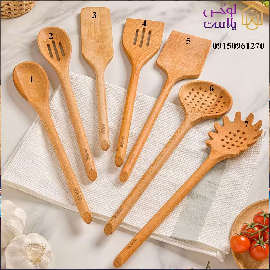 کفگیر ملاقه چوبی لیمون کد 2339