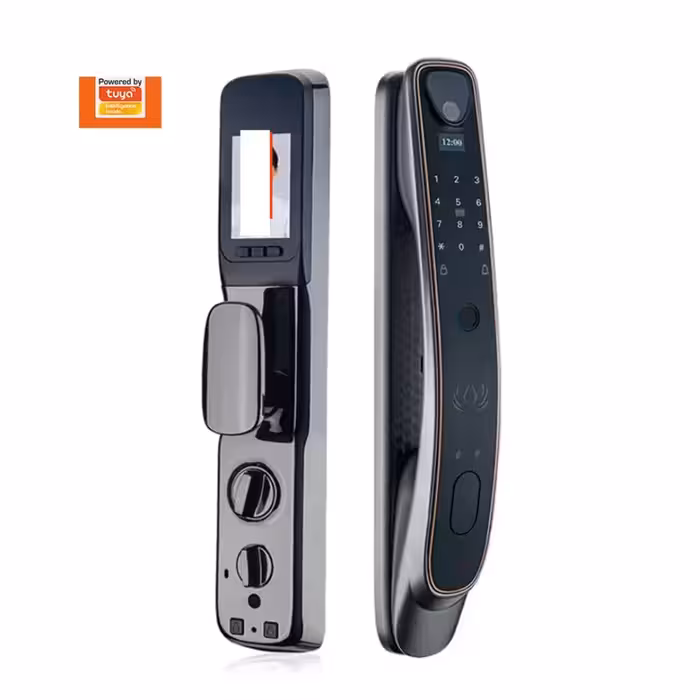 دستگیره هوشمند دوربین دار مدل تویا tuya برند smart lock قفل دیجیتال قفل هوشمند وایفای wifi درب ضدسرقت 