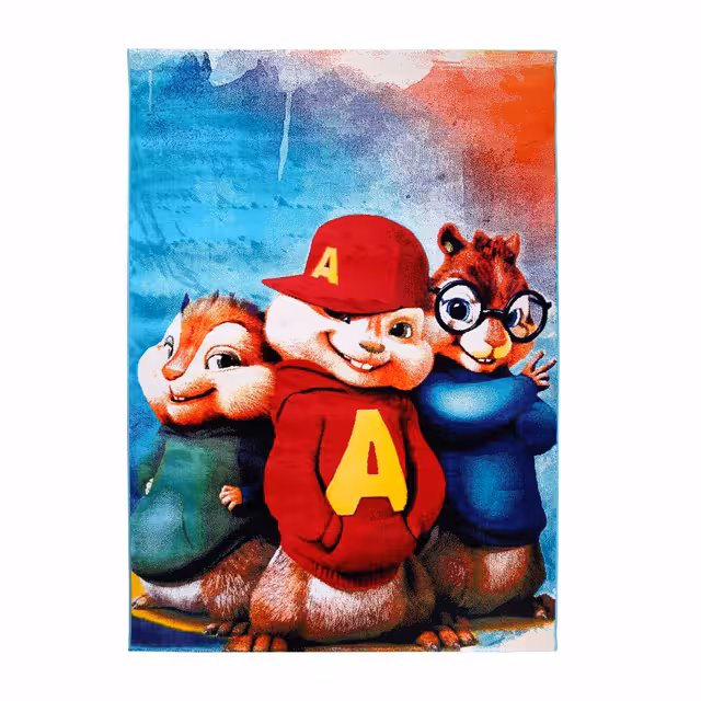 فرش ماشینی دنیای فرش طرح 2 آلوین و سنجابها