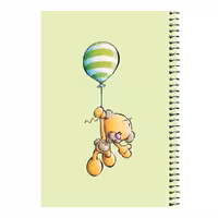 دفتر مشق 80 برگ اس جی مدل خرس و بادکنک راه راه