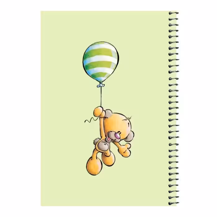 دفتر مشق 80 برگ اس جی مدل خرس و بادکنک راه راه