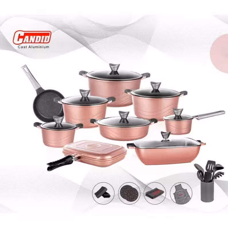 سرویس قابلمه 30 پارچه کاندید مدل اوشن(صورتی)