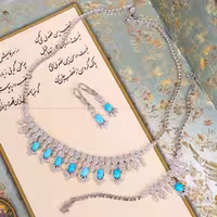 سرویس فیروزه زنانه کد 12180 - جواهری مشاهیر