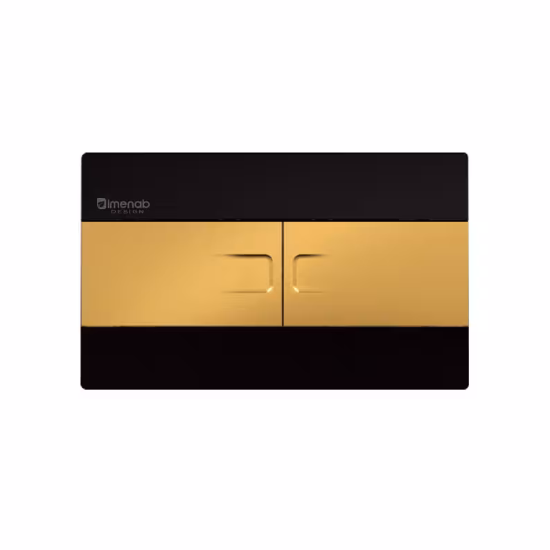 کلید فلاش تانک ایمن آب توکار مدل فلت مشکی طلایی