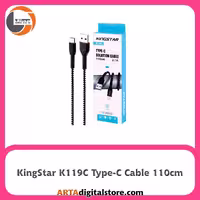 کابل تایپ سی KingStar K119C Black and White طول 110cm