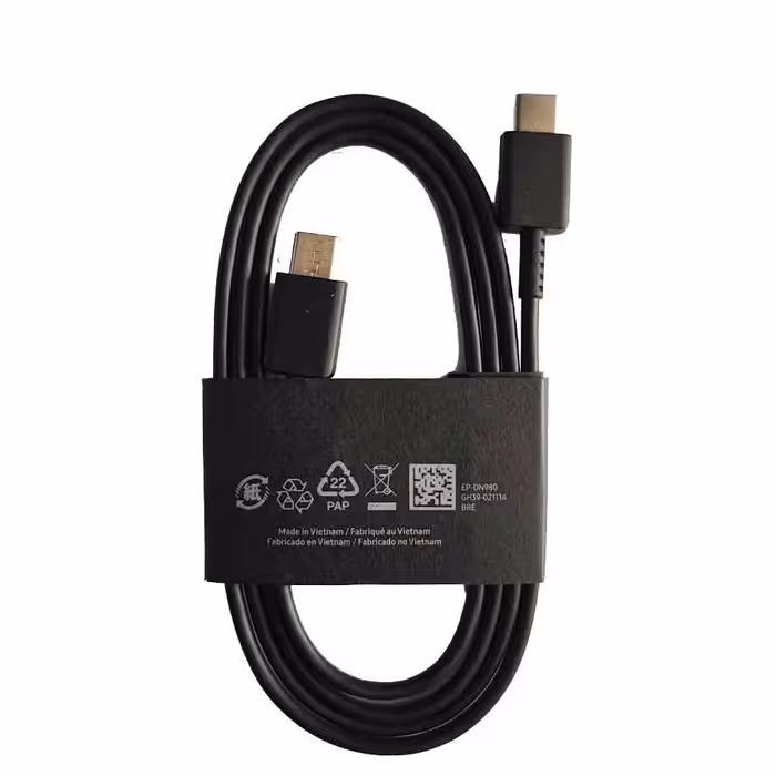 کابل شارژ Type-C به Type-C اورجینال سامسونگ مدل EP-DN980 رنگ مشکی (سر جعبه ای-اصل ویتنام)