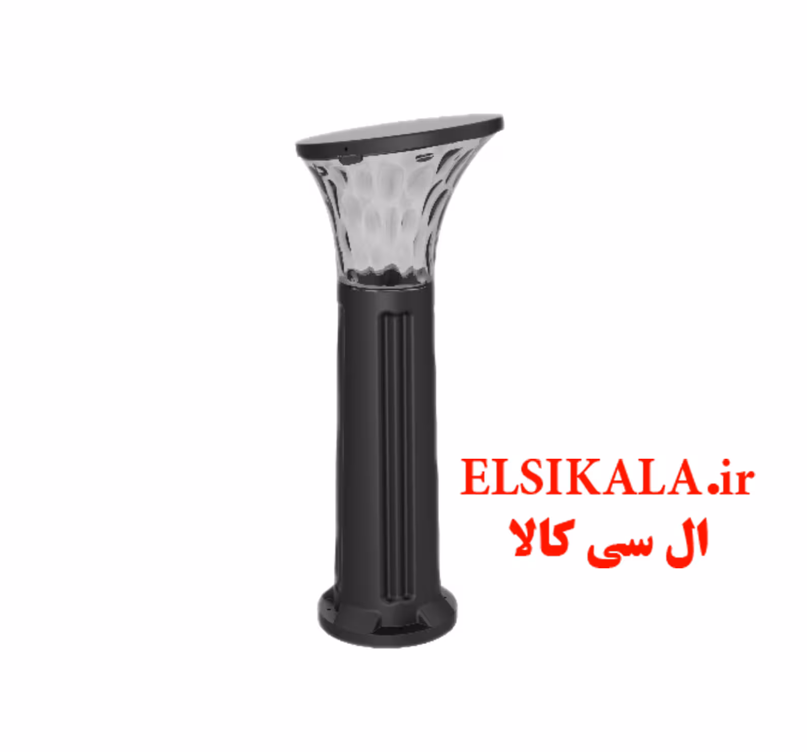چراغ باغی حیاطی مدل قارچی سایز 30 سانتی مشکی مسی سفید