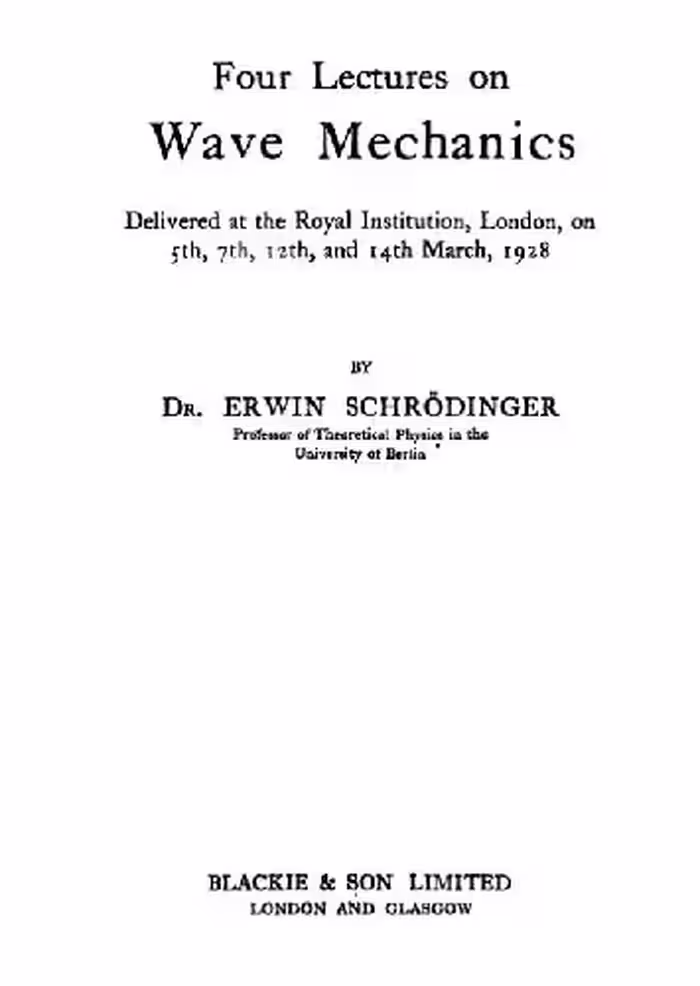 خرید و دانلود نسخه کامل کتاب Four Lectures on Wave Mechanics
