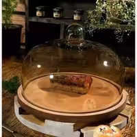 کاپ کیک شیشه ای کف چوب بدون پایه