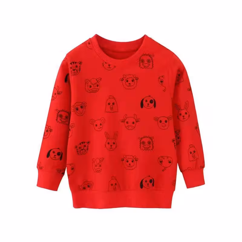 تیشرت آستین بلند بچه گانه قرمز