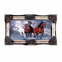 تابلو فرش ماشینی دنیای فرش طرح اسب کد 405