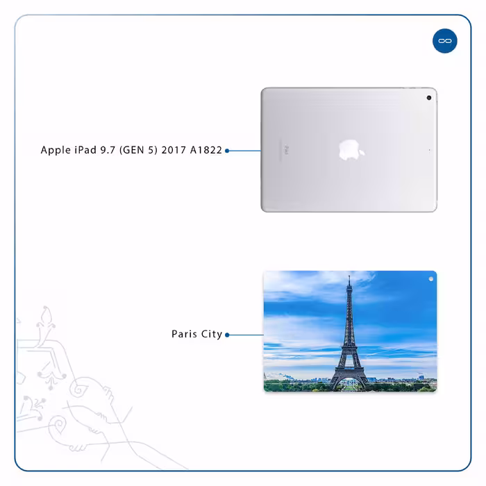برچسب پوششی ماهوت مدل Paris City مناسب برای تبلت اپل iPad 9.7 (GEN 5) 2017 A1822