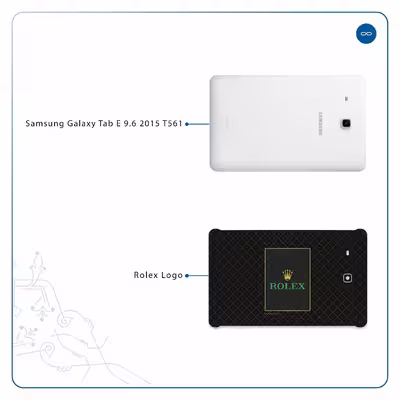 برچسب پوششی ماهوت مدل Rolex-Logo مناسب برای تبلت سامسونگ Galaxy Tab E 9.6 2015 T561