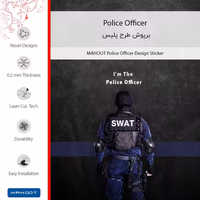 برچسب پوششی ماهوت مدل Police Officer مناسب برای گوشی موبایل شیائومی Redmi Note 6 Pro