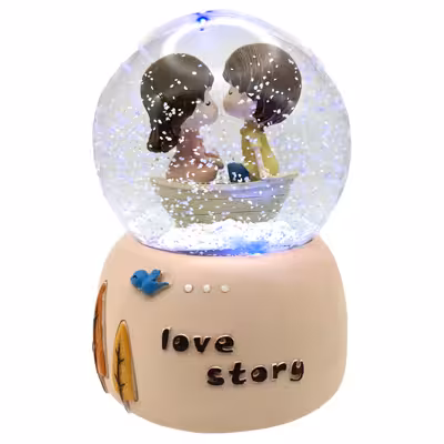 گوی موزیکال مدل پمپی Love Story طرح گنجشک و درخت کد PA4071